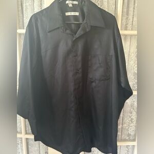 Geoffrey Beene Black Button Down Shirt Sz XL
